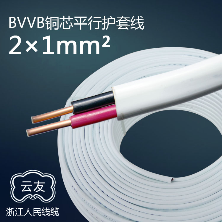 BVVB 2-Core 1mm² Flat Parallel Sheathed Copper Wire