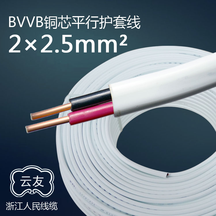 BVVB 2-Core 2.5mm² Flat Parallel Sheathed Copper Wire